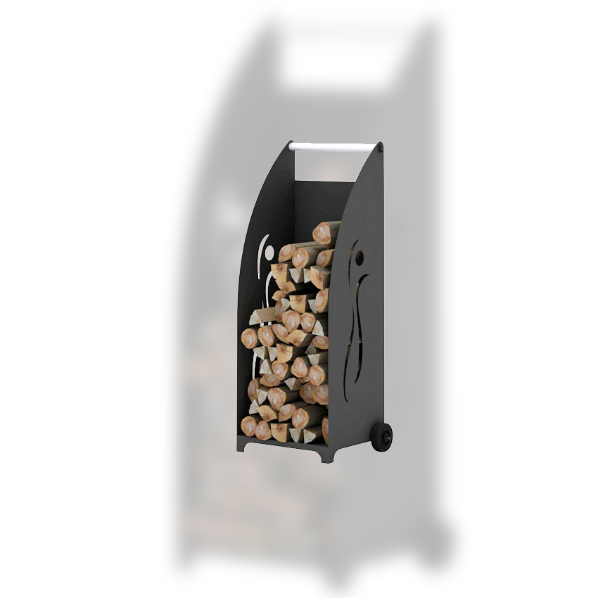 leñero 371 con ruedas silueta negro (bronpi)