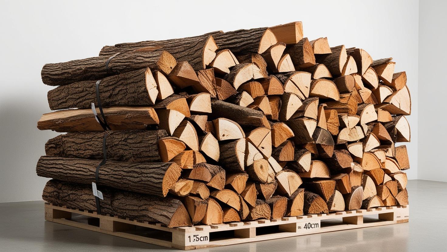 leña seca de 40 cm, roble y haya, 2 m³ (2,4 metros cúbicos de leña)