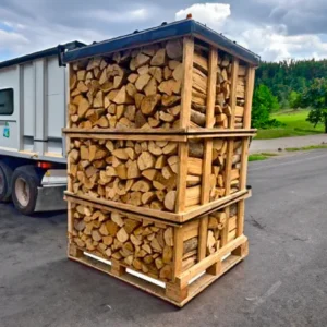 Leña seca de 25 cm en palé (3 metros cúbicos)